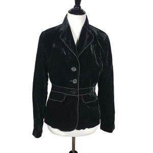 Axcess a Liz Claiborne Company Women's Size 4 Black Soft Plush Velvety Blazer